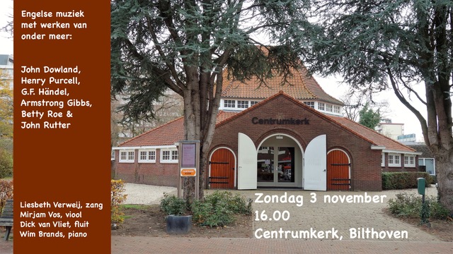 Concert zondag 3 november in de Centrumkerk
